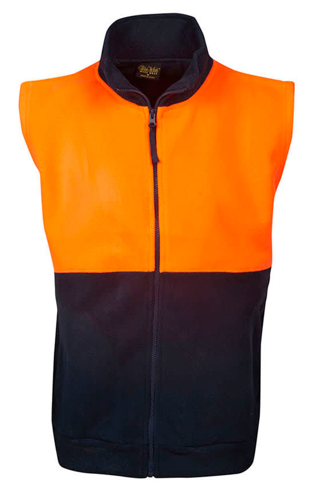 Hi Vis Half Zipped Polar Fleece Vest