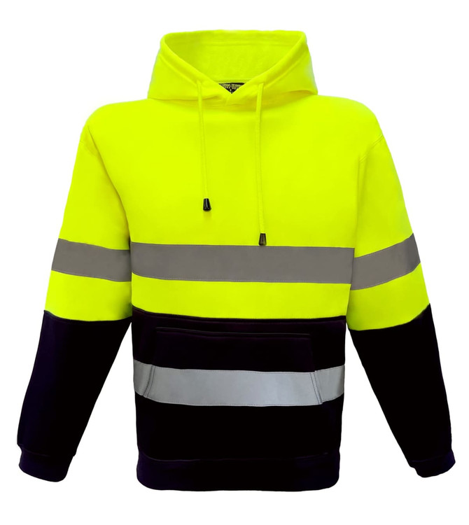 Hi Vis D/N Fleecy Hoodie with Kangaroo Pocket