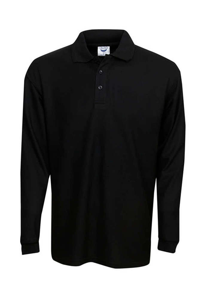 Long Sleeve Poly Cotton Pique Polo, Children