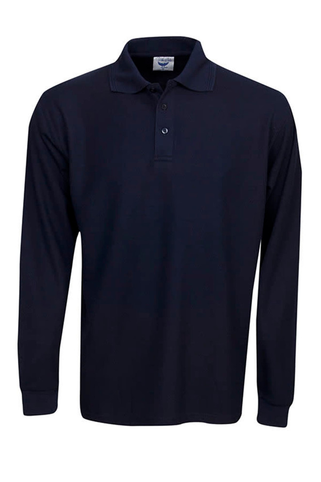 Long Sleeve Poly Cotton Pique Polo, Children