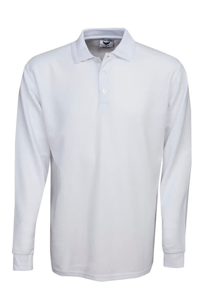 Long Sleeve Poly Cotton Pique Polo, Children