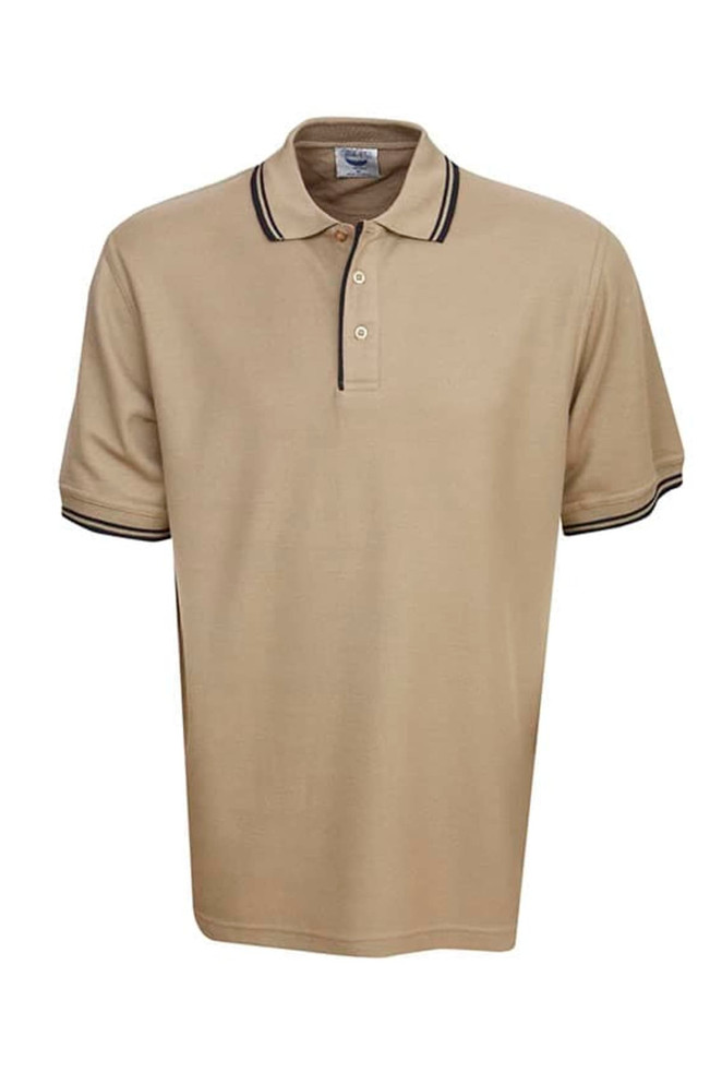Pique Polo with Striped Collar/Cuff, Adults