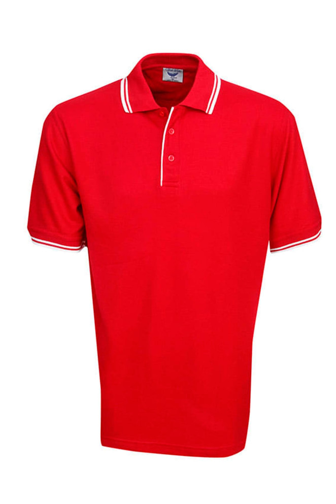 Pique Polo with Striped Collar/Cuff, Children