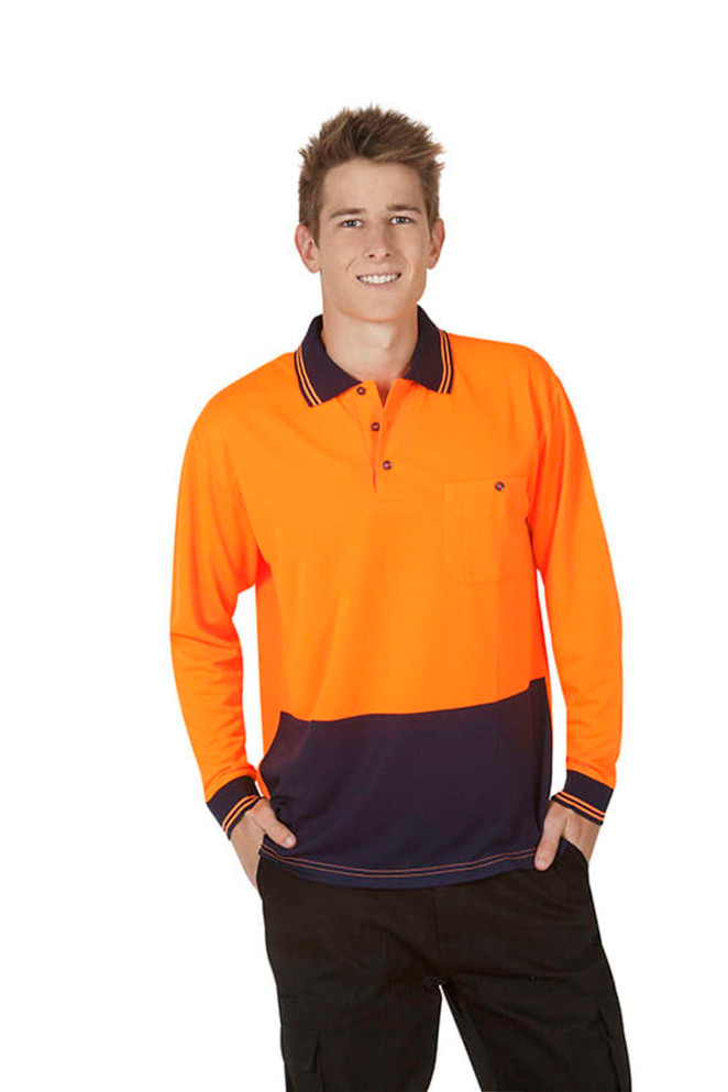Light weight hi vis cooldry polo, L/S