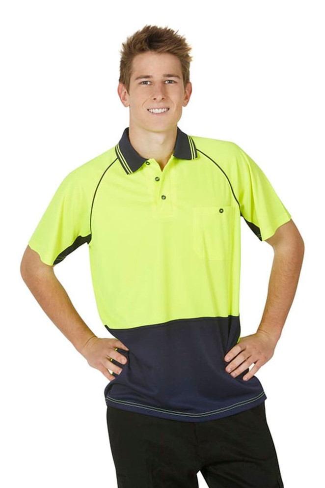 Hi Vis Cooldry raglan sleeve polo,S/S