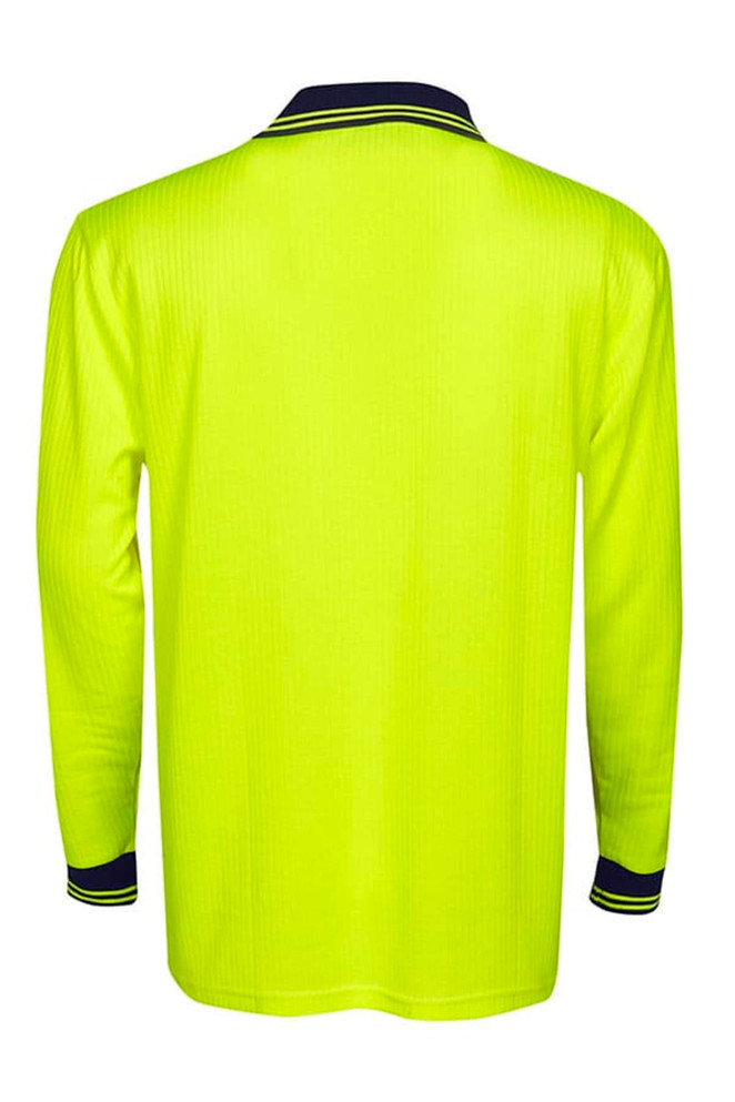 Hi Vis Drop Needle Cott Back Polo Long sleeve