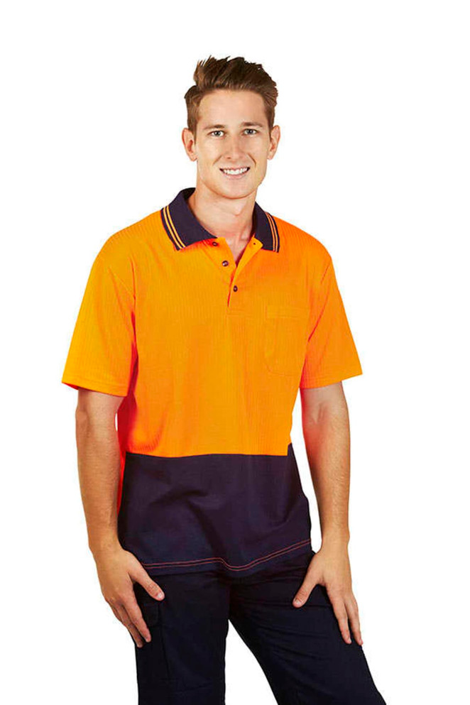 Hi Vis Drop Needle Cott Back Polo Short sleeve