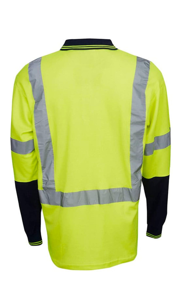 Cotton Back True Dry Hi Vis Day/Night Polo Shirt, Long Sleeve