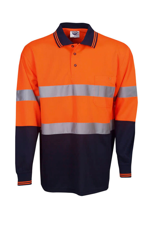 Day/night Hi Vis Cooldry Polo, Long Sleeve