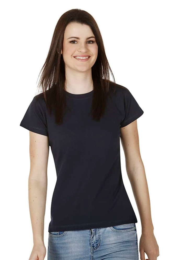 Ladies Slim Fit Cotton T-shirt, Ladies (White)