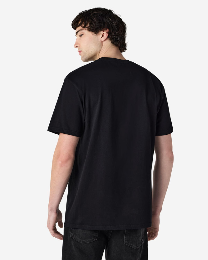 A black Gildan Hammer Adult T-Shirt viewed from the back, featuring a simple design and relaxed fit.