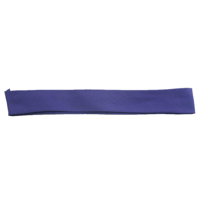 A blue fabric strip for a straw hat, featuring a toggle for adjustment. It has a simple design with no branding visible.