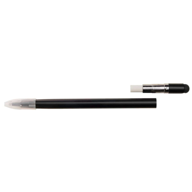 A sleek black Aluminium Inkless Pen with a removable cap and a smooth tip for writing.