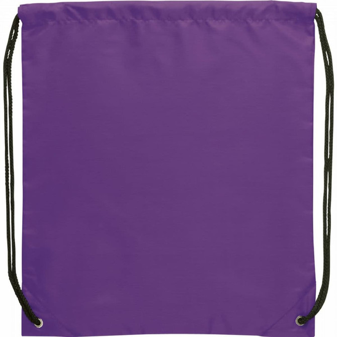 A purple drawstring sportspack with black cords and a plain design. It features a logo or branding.