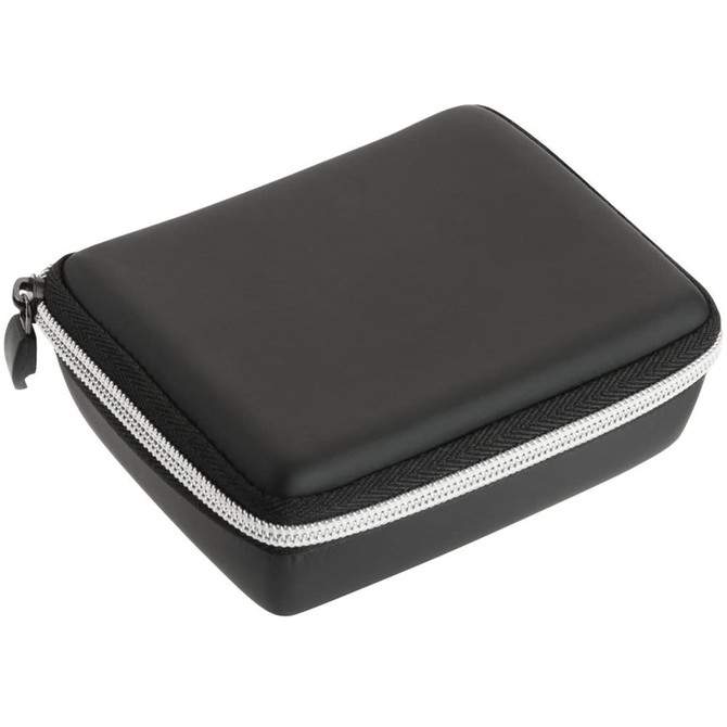 A black first aid kit with a zippered closure, featuring a sleek, compact design.