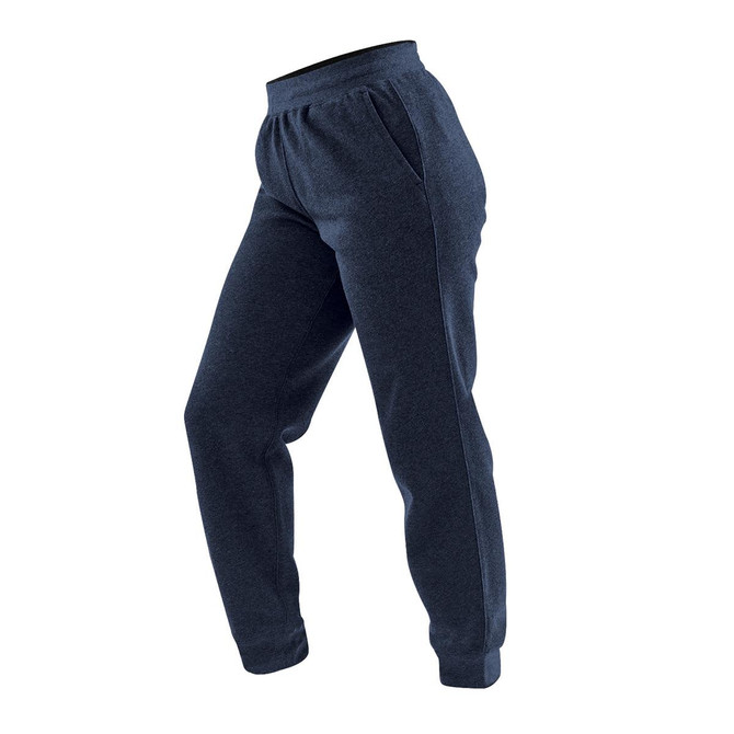 A pair of women's jogger track pants in dark grey, featuring a comfortable fit and elastic waistband.