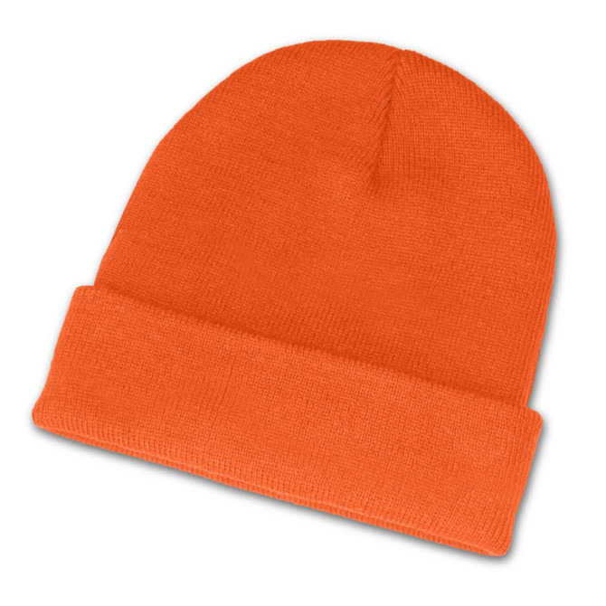 An orange Everest Beanie with a snug, folded cuff design.
