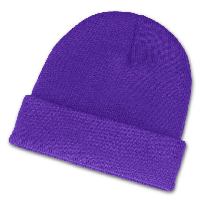 A purple Everest Beanie with a fold-over cuff.
