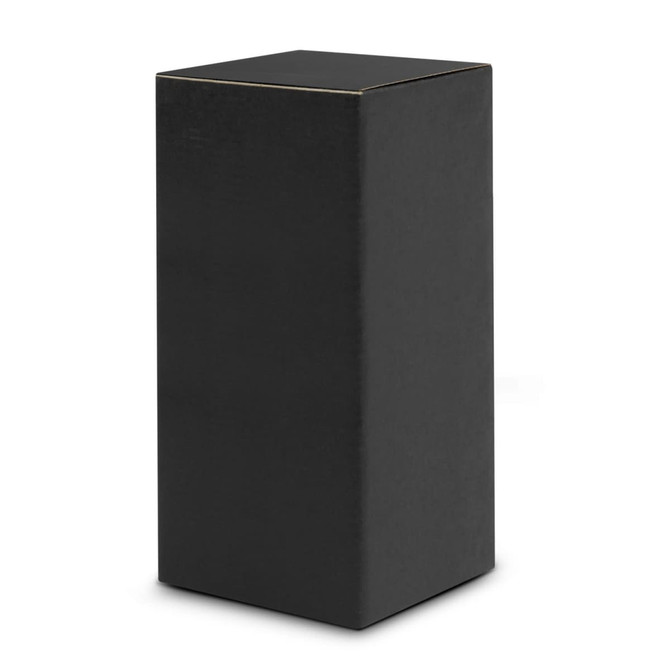 A black packaging box with a sleek design, designed for the Winston HiBall Glass.