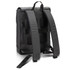 A black Moleskine Metro Slim Backpack featuring padded straps and a sleek design, with a logo on the surface.