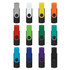 A collection of Helix 16GB dual flash drives in various colours, featuring a black base and a metallic or coloured top.