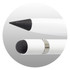 An Infinity Inkless Stylus Pen in white with a black tip and a rounded end, featuring a silver accent.
