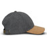 A grey cap with a cork peak, featuring a strap and logo on the back.