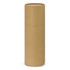 A drink bottle in a cylindrical, brown cardboard packaging with a smooth finish and a matching lid.