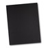 A black portfolio with a smooth finish, featuring a logo on the front. Suitable for office and business use.