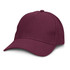 A maroon cap with a curved brim and a logo on the front, featuring a classic fitted style.