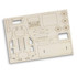 A wooden model kit of a hatchback car featuring intricate cut-out pieces, awaiting assembly.