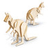 A wooden kangaroo model in natural colour, featuring a detailed design with movable joints.