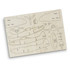 A wooden model kit of the Spitfire aircraft featuring various pre-cut parts in light beige. Includes a logo.