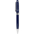 A Bristol Twist Ballpoint Pen in navy blue with silver accents and a branding logo on the barrel.