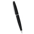A sleek black metal pen with a silver clip and accents, featuring a twist action mechanism.
