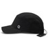 A black Swiss Peak 5 Panel Cap with a branded logo and a tag. Features a curved brim and ventilation holes.