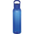 A drink bottle in a vibrant blue colour, made from Tritan, featuring a tapered design and a handle cap.
