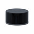 A drink bottle cap in black, featuring a smooth, rounded design. The cap is designed for secure closure.