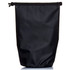 A black 10L dry bag with a roll-top closure and a textured finish, featuring a logo.