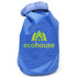 A blue 2.5L dry bag features a fold-top closure and a logo on the front. Ideal for keeping contents dry.