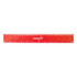 A 30cm plastic ruler in bright red with clear measurement markings and a logo.