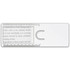 A clear magnifier ruler features a rounded cut-out and printed measurement markings, ideal for reading and measuring.