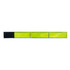 A reflective wristband in vibrant yellow with a black velcro attachment. It features three reflective sections.