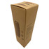 A packaging box for a wheat straw water bottle, featuring a brown colour and a side view with various button details.