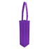 A purple non-woven single wine tote bag with a long handle and an interior designed for carrying a wine bottle.