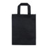 A black tradeshow bag with two handles, featuring a simple design and no visible branding.