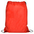 A red gym drawstring bag with black drawstrings, featuring a plain design and no visible logos.