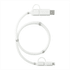 A white 5-in-1 charging cable with magnetic wrap and connectors for various devices, featuring a simple design.