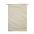 A beige drawstring bag made of fabric, featuring a simple design with no visible logos or branding.