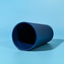 A drink bottle in a deep blue colour, featuring a simple design and a branding logo.